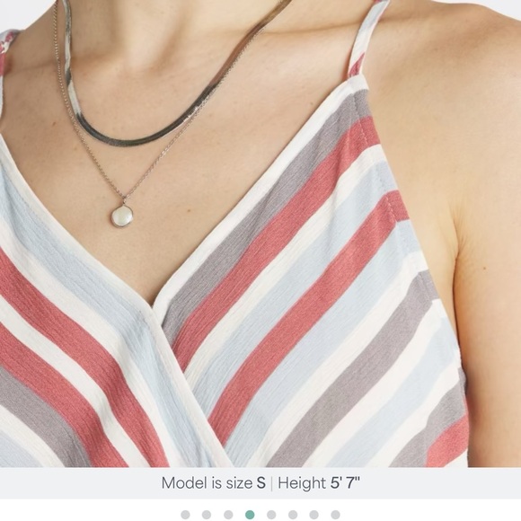 Market & Spruce Red and White Tiered Wrap Sundress size medium. - Picture 6 of 11